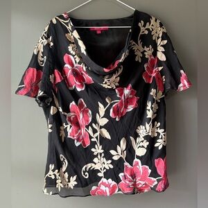 Jacques Vert, size 20, plus size, curvy, floral blouse. Silk blend
